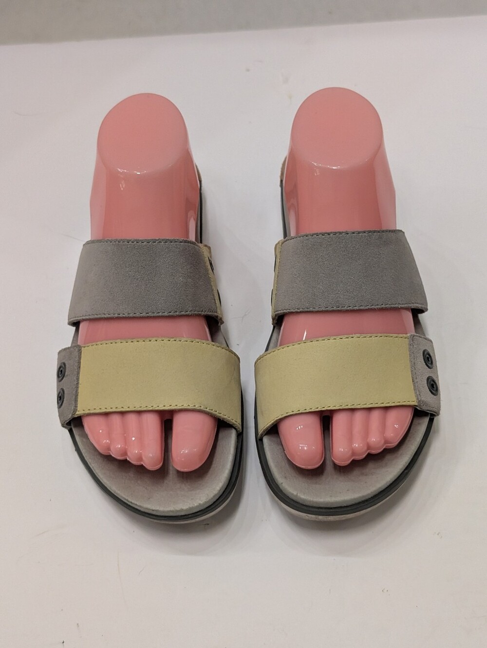 Sorel Women's 9 Torpeda Slide II Sandals Dove Gray Zest Leather NL2499-081 X1